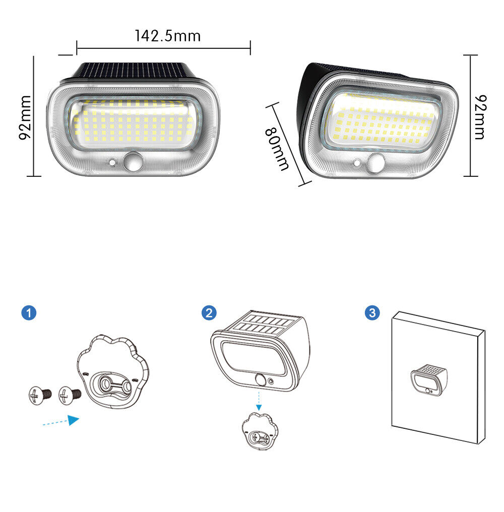 black solar wall lights