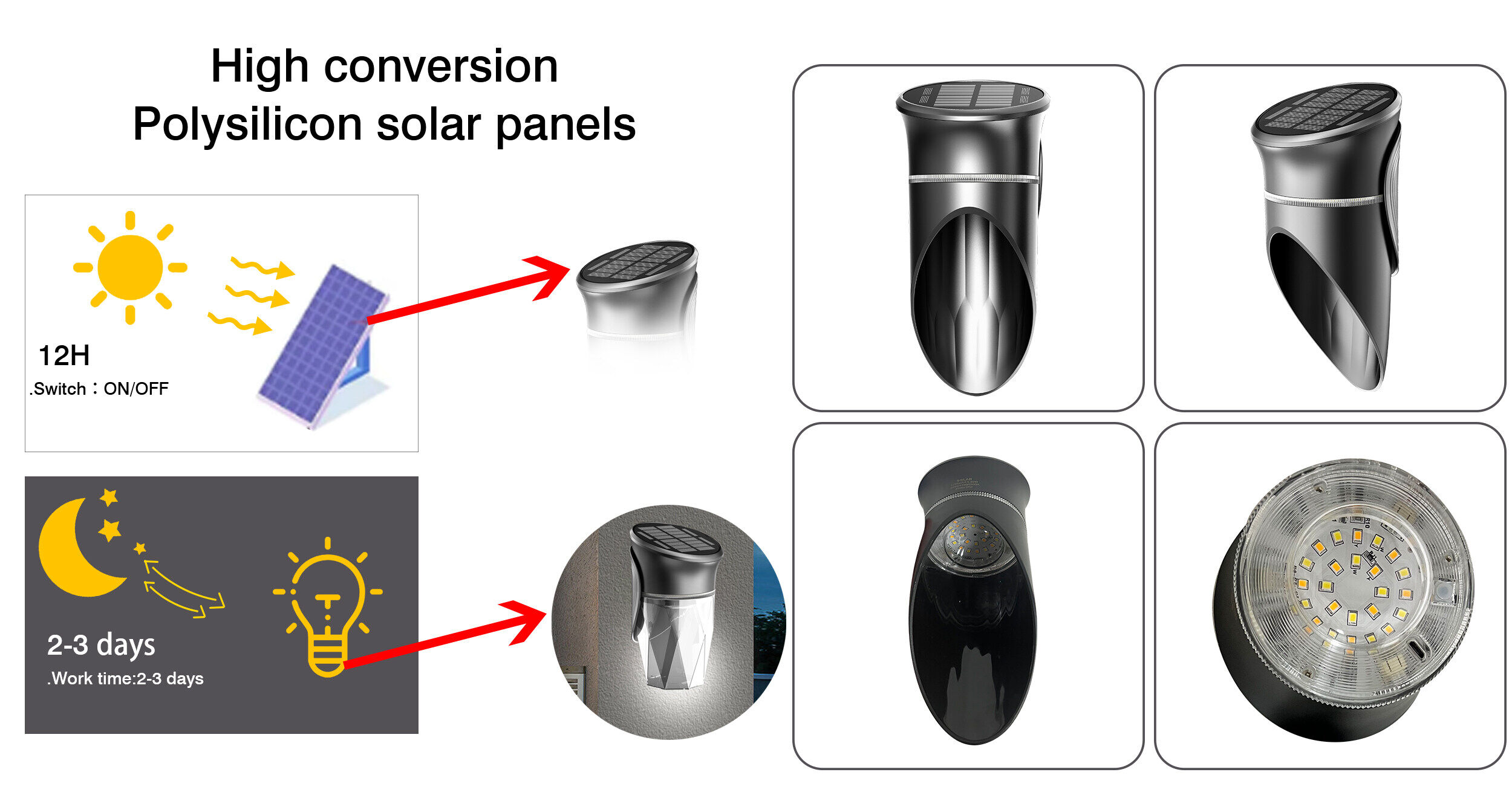 exterior solar wall lights