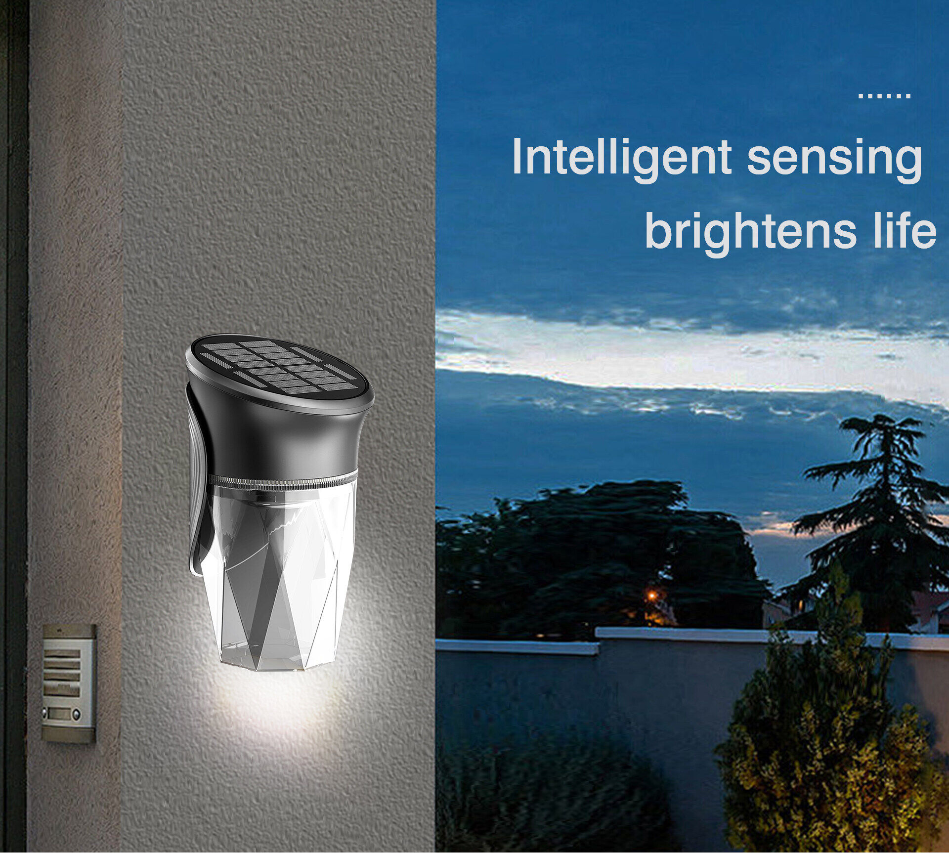 led solar motion sensor wall light