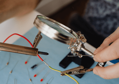 Soldering the broken wire